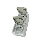 Розетка Вуокса 2мест 2П+3 о/у SQ1803-0009 16А IP54 вертикальная