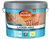 Лак на водной основе для мебели и стен Omnitex by Pinotex Laker Aqua 10 матовый (9л)