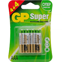 Элемент питания алкалиновый GP 24A4/4LNT/ААА/LR3-2CR8 (8шт)