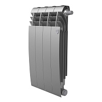 Радиатор биметаллический BiLiner 500мм VR 4 секций Silver Satin Royal Thermo RTBSSVR50004