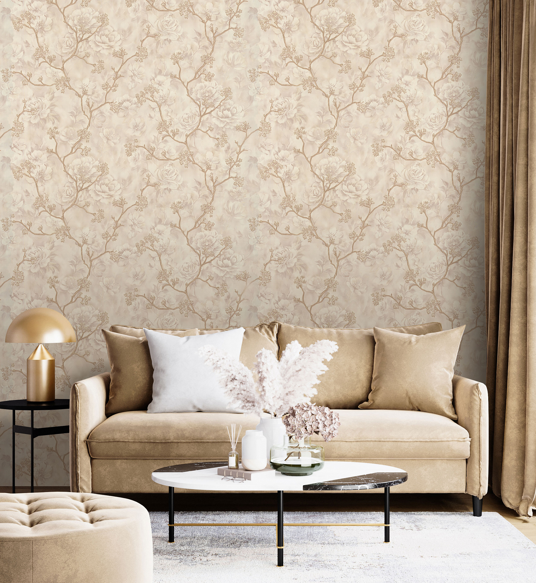 Обои Blooming горячее тиснение 1.06*10м бежевые Eurodecor 7142-01 доставка Нижний Новгород 2 Обои Blooming горячее тиснение 1.06*10м бежевые Eurodecor 7142-01 купить 2