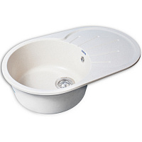 Мойка кухонная GranFest RONDO GF-R-750L овальная с крылом 746*455мм белый
