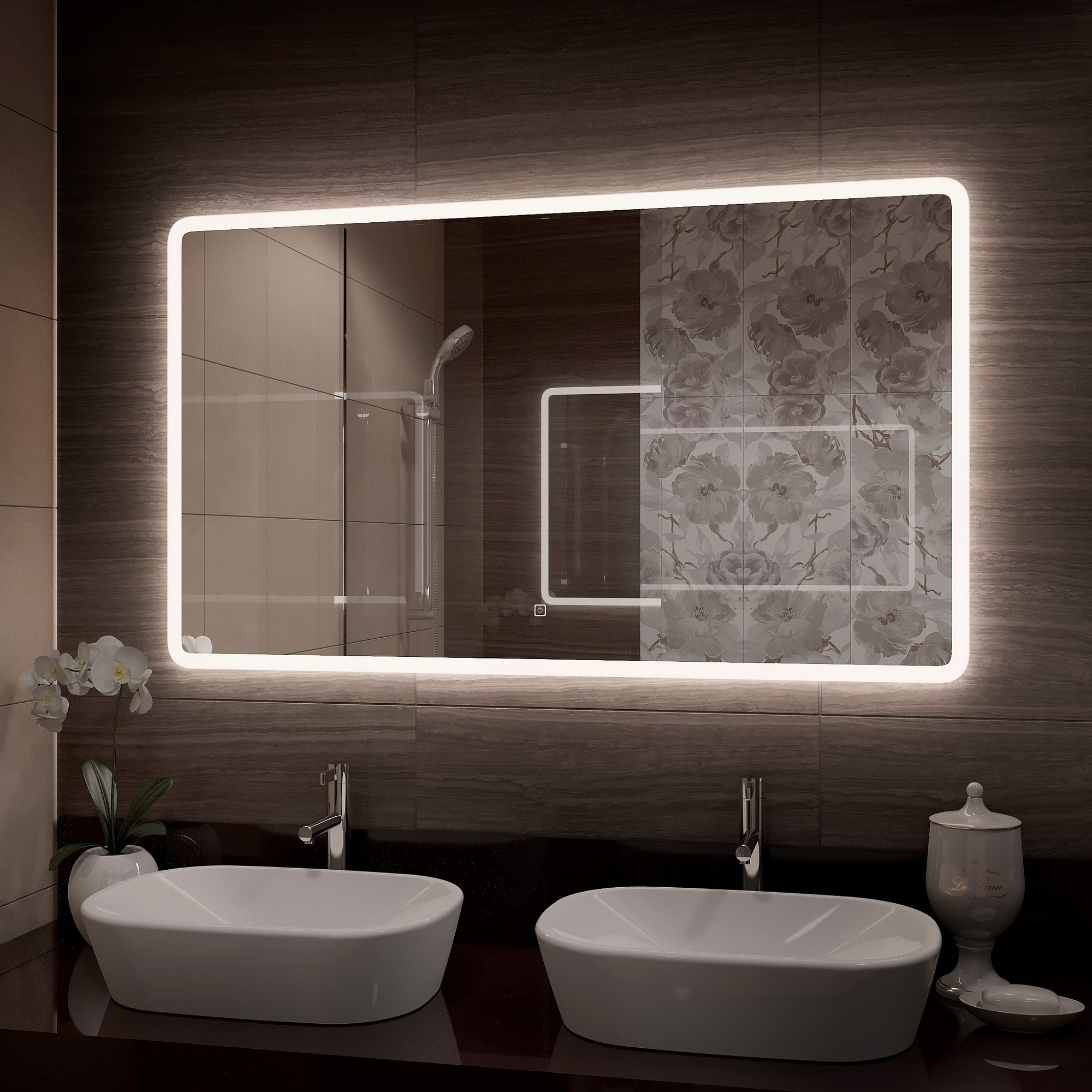 Зеркало Континент Demure 120*70см LED подсветка, сенсор, часы ЗЛП1026 доставка Нижний Новгород 1 Зеркало Континент Demure 120*70см LED подсветка, сенсор, часы ЗЛП1026 купить 1