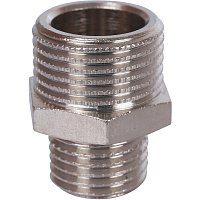 Ниппель наружная резьба переходной никелированный латунь 3/8"*1/4" STOUT SFT-0004-003814