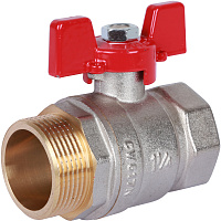 Кран шаровой  1 1/4" внутренняя-наружная резьба ROMMER ручка бабочка RBV-0004-0210232