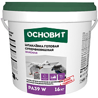 Шпаклевка готовая суперфинишная ОСНОВИТ ЭЛИСИЛК РА39 W 77634 (16кг)