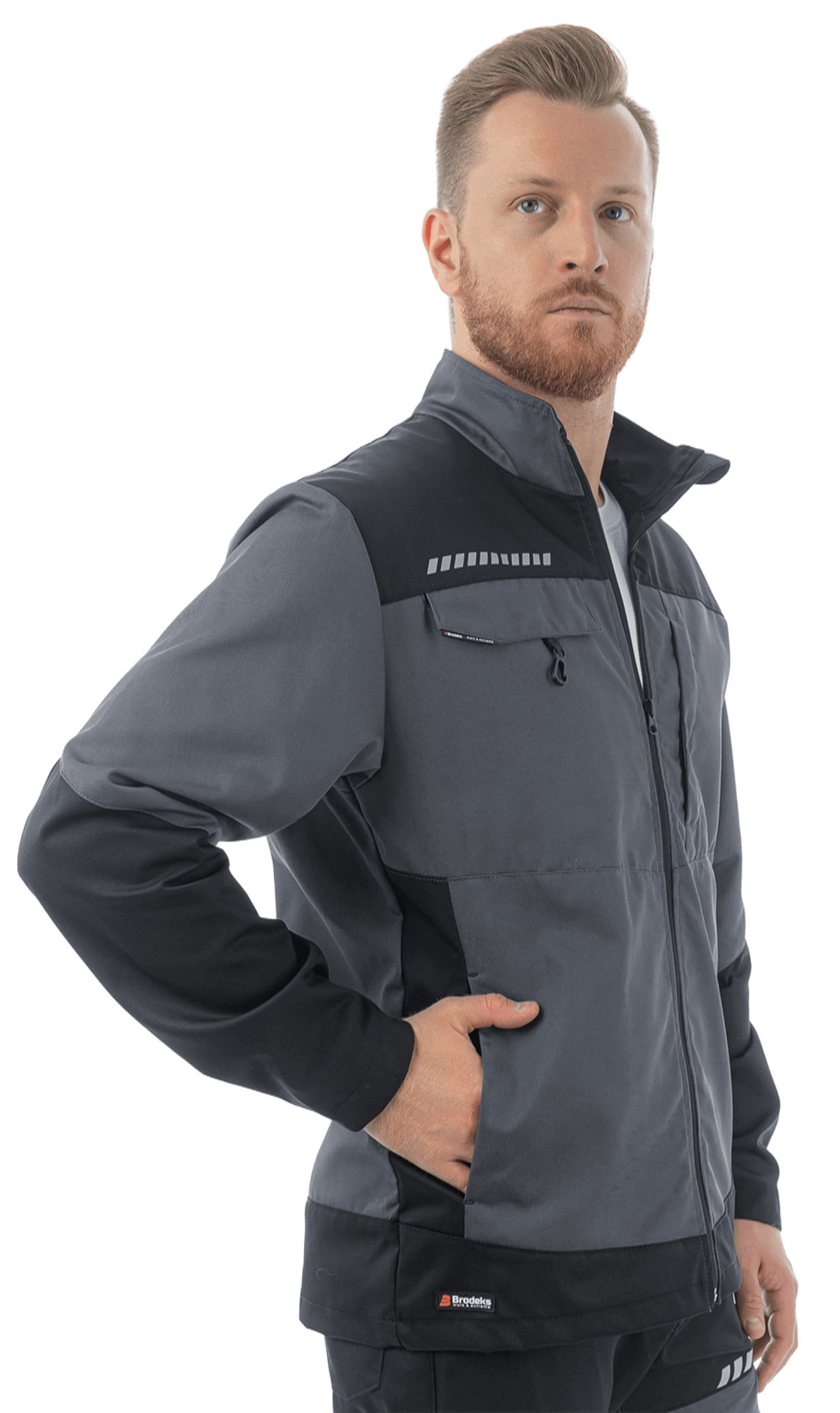 Куртка летняя мужская серый/черный р.XL(56-58) Brodeks KS234 доставка Нижний Новгород 4 Куртка летняя мужская серый/черный р.XL(56-58) Brodeks KS234 купить 4
