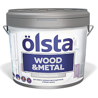 Краска Olsta Wood&metal по дереву и металлу, полуматовая (База А) OWMAM-27 2.7 л