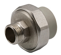 Муфта комбинированная разъемная с наружной резьбой 25*1/2" EVER plast серый 540013