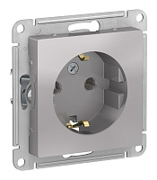 Розетка Schneider Atlas Design алюминий ATN000343