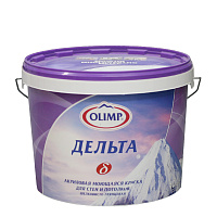 Краска для стен и потолков OLIMP Дельта белая шелковисто-глянцевая 10 л