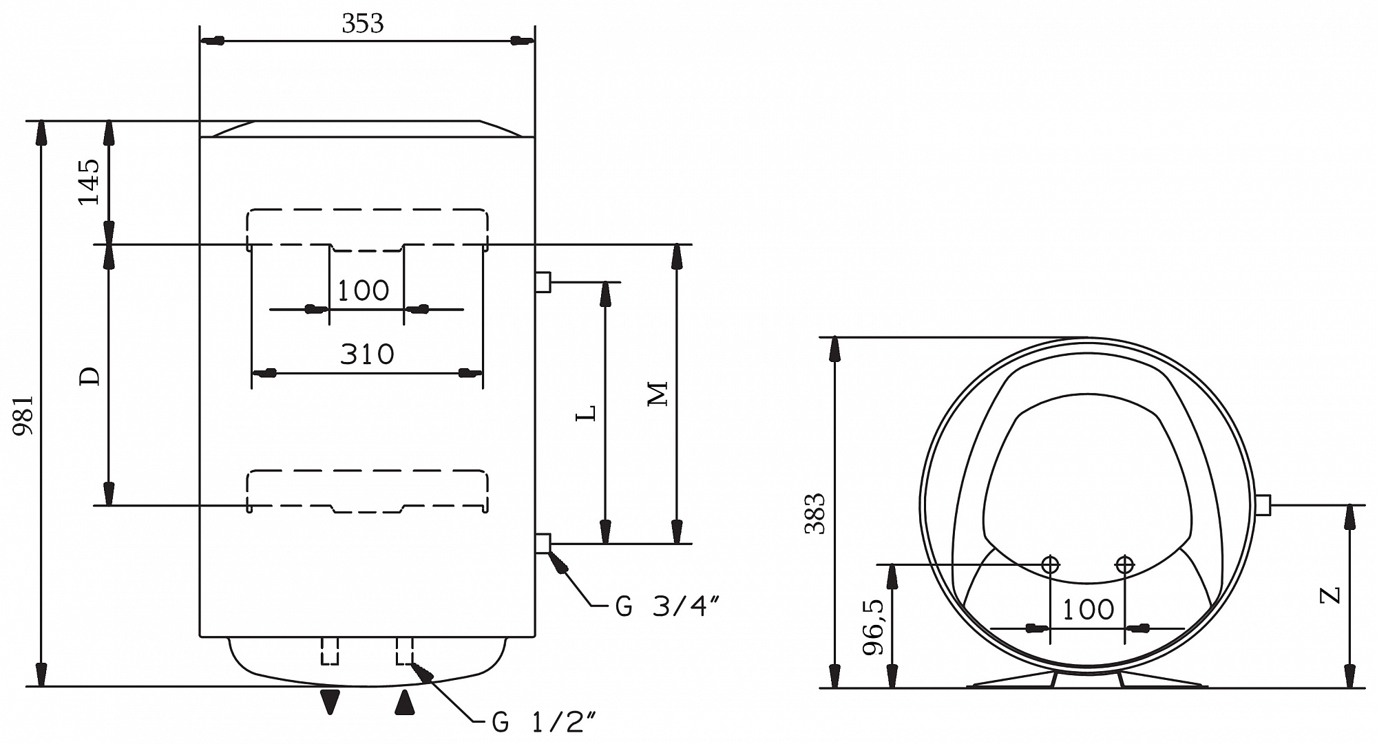Водонагреватель накопительный электрический PRO1 R ABS 65 V Slim 1.5кВт 65л, ARISTON 3700525 доставка Нижний Новгород 3 Водонагреватель накопительный электрический PRO1 R ABS 65 V Slim 1.5кВт 65л, ARISTON 3700525 купить 3