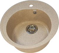 Мойка кухонная Ulgran U-101-302 круглая 1 чаша 50*50см песочный