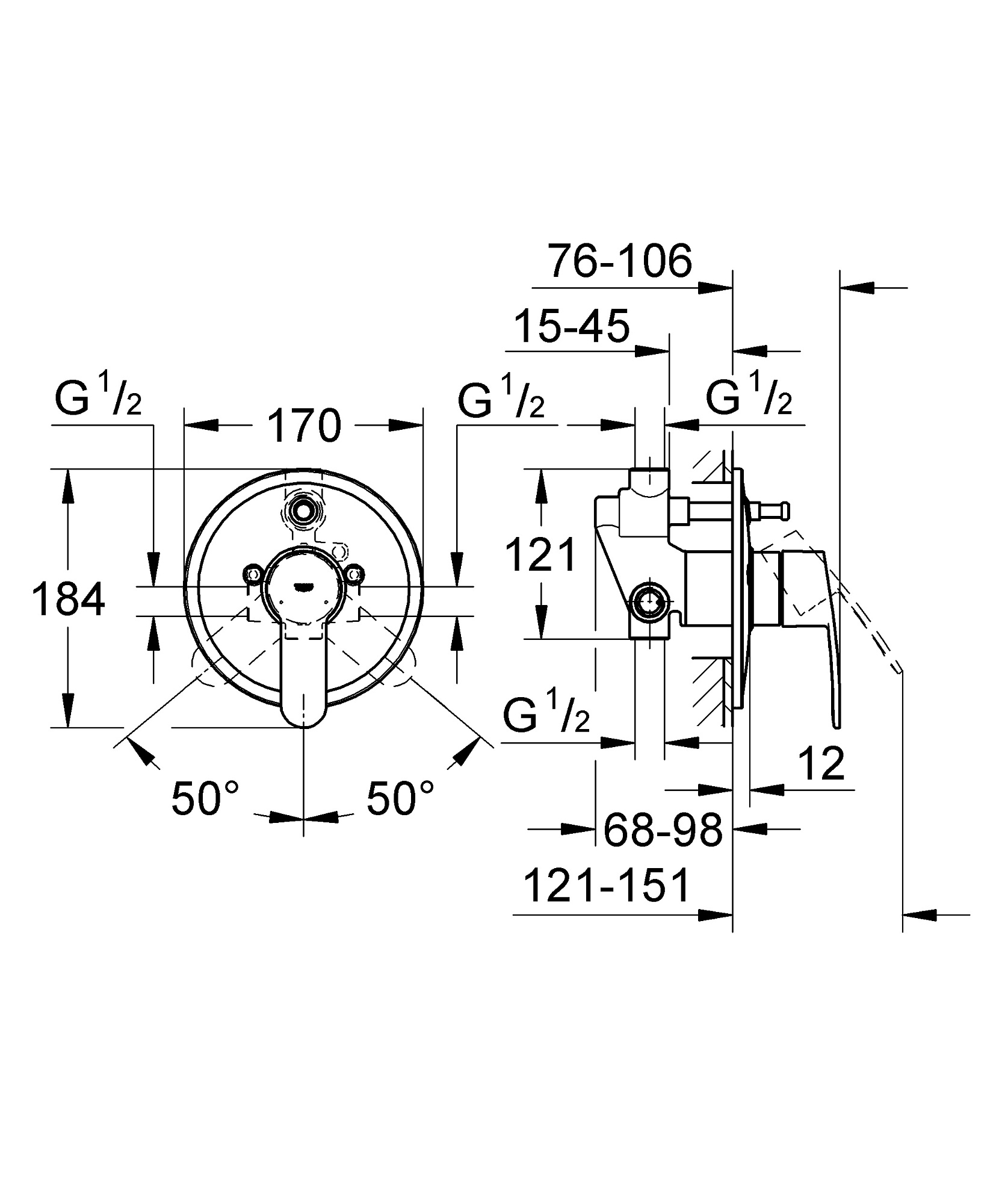 Смеситель Eurostyle Cosmopolitan для ванны цвет хром GROHE 33637002 купить 1