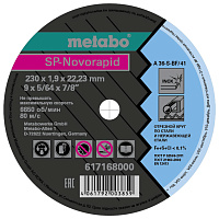 Круг отрезной по металлу и нержавеющей стали Metabo SP-Novorapid 230*1.9*22мм 617168000