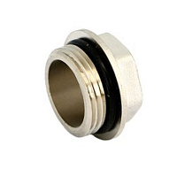 Заглушка H 1/2" со шляпкой,  с прокладкой O-RING никелированная Uni-Fitt 608N2201