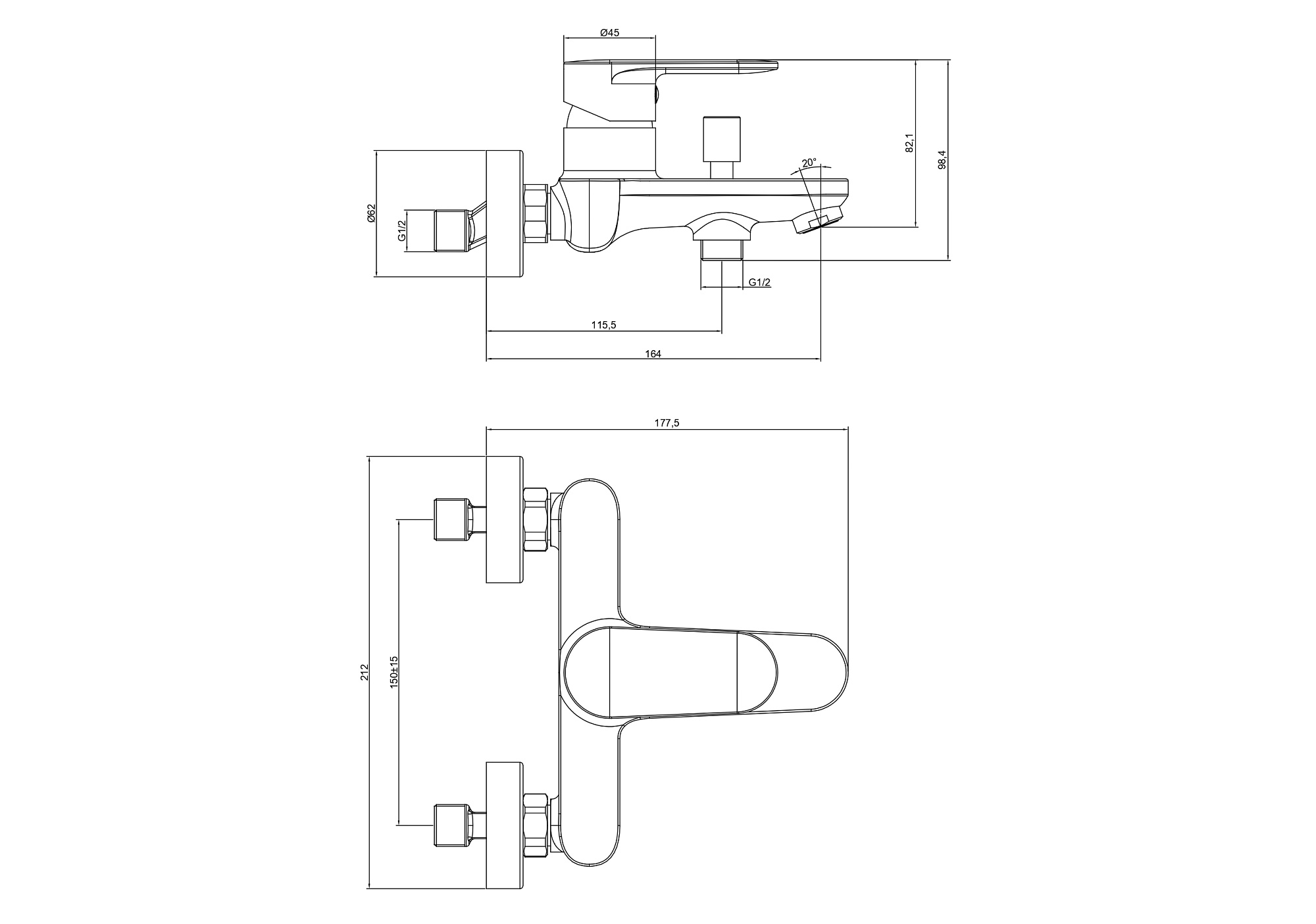Смеситель НИКА  для ванны хром Aquatek AQ1840CR купить 7