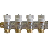 Коллектор распределительный Stout c регулирующими вентилями 4 отвода 3/4"*1/2" плоское уплотнение SMB 6852 341204 Коллектор распределительный Stout c регулирующими вентилями 4 отвода 3/4"*1/2" плоское уплотнение SMB 6852 341204