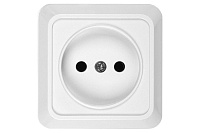 Розетка 2П открытой установки керамика Альфа IP20 10A 250В белый General 477006