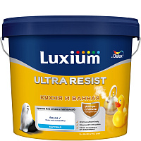 Краска для стен и потолков Ultra Resist Кухня и Ванная матовая белая база BW Luxium 50034772 (5л)