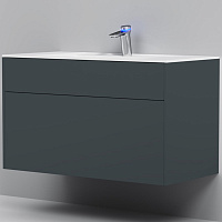 Тумба подвесная INSPIRE V2.0 с раковиной INSPIRE 100 3 ящика графит матовый AM.PM M50AFHX1003GM