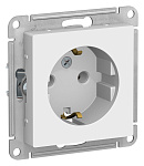 Розетка Atlas Design ATN000143 1-мес З/К белый