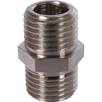 Ниппель наружная резьба никелированный латунь 1/4" STOUT SFT-0004-001414