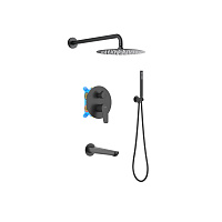 SET БЕТТА  душевой комплект 3 режима черный матовый Aquatek AQ1173MB