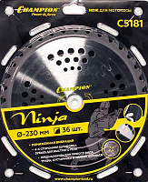 Диск Champion  для бензокос 230*25.4*36 тв.сплав Ninja C5181