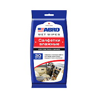 Салфетки влажные для интерьера втомобиля, ABRO CW-100-P