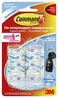 Крючок легкоудаляемый для ключей  прозрачный Command 3М 17009CLR