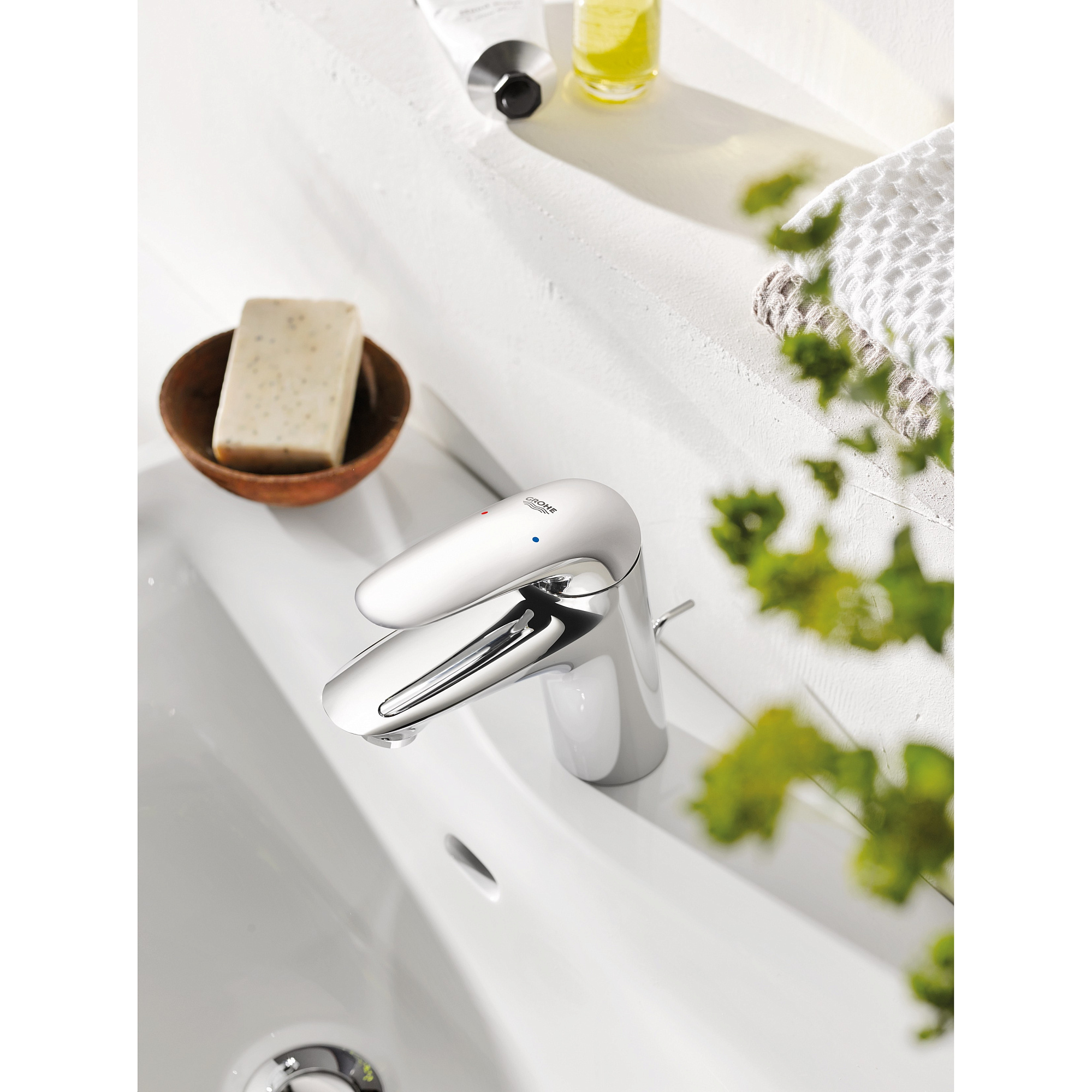 Смеситель Eurostyle для умывальника с донным клапаном цвет хром, GROHE 23707003 купить 4