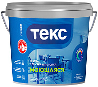 Краска для стен и потолков ТЕКС моющаяся Профи бесцветная (4.5л)