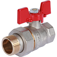 Кран шаровой ROMMER с американкой 3/4" внутренняя-наружная резьба ручка бабочка RBV-0005-0510220