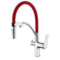 Смеситель для кухни с гибким изливом Lemark Comfort LM3074C-Red