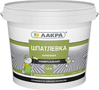 Шпатлевка Лакра 0008033 акриловая универсальная для внутренних и наружных работ (1.5кг)