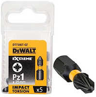 Бита ударная  DeWalt IMPACT Torsion PZ1 25мм (5шт) (DT7386T-QZ)