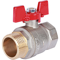 Кран шаровой 1" внутренняя-наружная резьба ROMMER ручка бабочка RBV-0004-0210225