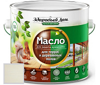 Масло для террас и деревянных полов  белое  Здоровый Дом 0007069 (1.8л)