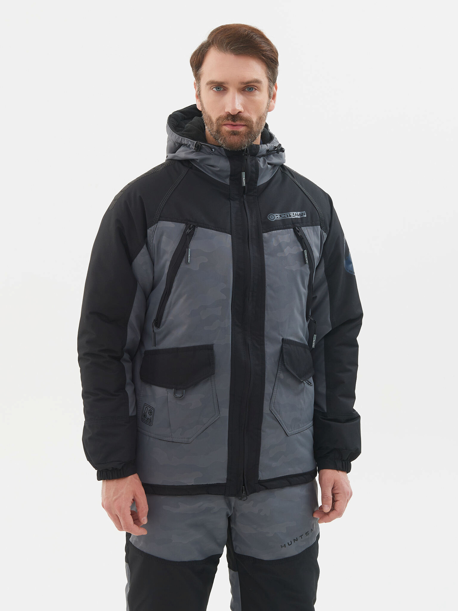 Костюм зимний Горка-Люкс ткань Breathable Camo цвет Серый р.60/62-182/188см HUNTSMAN доставка Нижний Новгород 1 Костюм зимний Горка-Люкс ткань Breathable Camo цвет Серый р.60/62-182/188см HUNTSMAN купить 1
