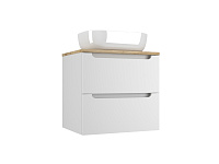 Тумба подвесная со столешницей Бали 70 и раковина MODUO 50 SQUARE Style Line ЛС-00002338 БЕЛЫЙ СОФТ