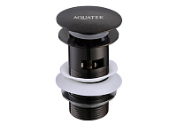 Набор сливной для раковины Push-open с переливом матовый черный Aquatek AQ6001MB