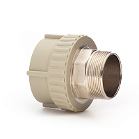 Муфта комбинированная PPR 63*2" под ключ Lammin наружная резьба полипропиленовая серая Lm31042063050G