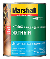 Яхтный лак алкидно-уретановый Marshall Protex Yat Vernik Бесцветный глянцевый - 0.75 л