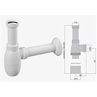 Сифон для умывальника с накидной гайкой 5/4" Miano M0431