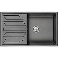 Мойка кухонная Granula GR-8601 прямоугольная 86*50см универсальное крыло черный