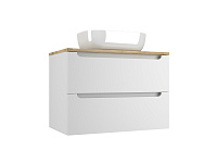 Тумба подвесная со столешницей Бали 80 и раковина MODUO 50 SQUARE Style Line ЛС-00002339 БЕЛЫЙ СОФТ