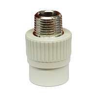 Переходник с металлической наружной резьбой  20*1/2" полипропилен FV-plast 215020