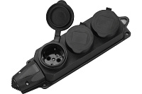 Колодка каучуковая для удлинителя General GSB-16-3-G-IP44 16А черная 470028