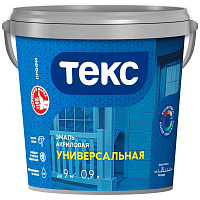 Эмаль акриловая УНИВЕРСАЛЬНАЯ белая матовая ТЕКС. 0,9л